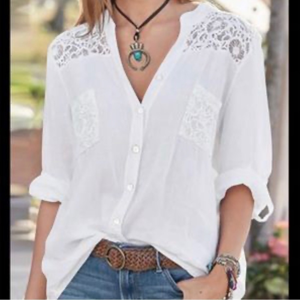 M made in Italy blouse 100% linen - Picture 3 of 12